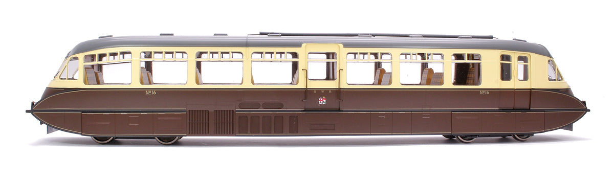 Streamlined Railcar 16 Lined Chocolate & Cream GWR Twin Cities Diesel Locomotive - DCC Fitted