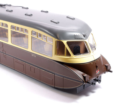 Streamlined Railcar 16 Lined Chocolate & Cream GWR Twin Cities Diesel Locomotive - DCC Fitted