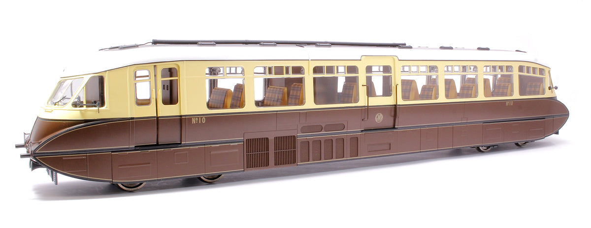 Streamlined Railcar 10 Lined Chocolate & Cream GWR Monogram Diesel Locomotive - DCC Sound