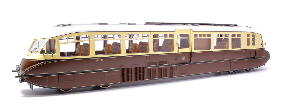 Streamlined Railcar 10 Lined Chocolate & Cream GWR Monogram Diesel Locomotive - DCC Sound