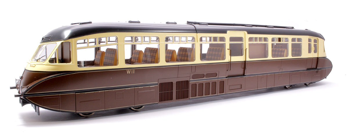 Dapol 7D-011-004 Streamlined Railcar W11 BR Lined Chocolate – Rails