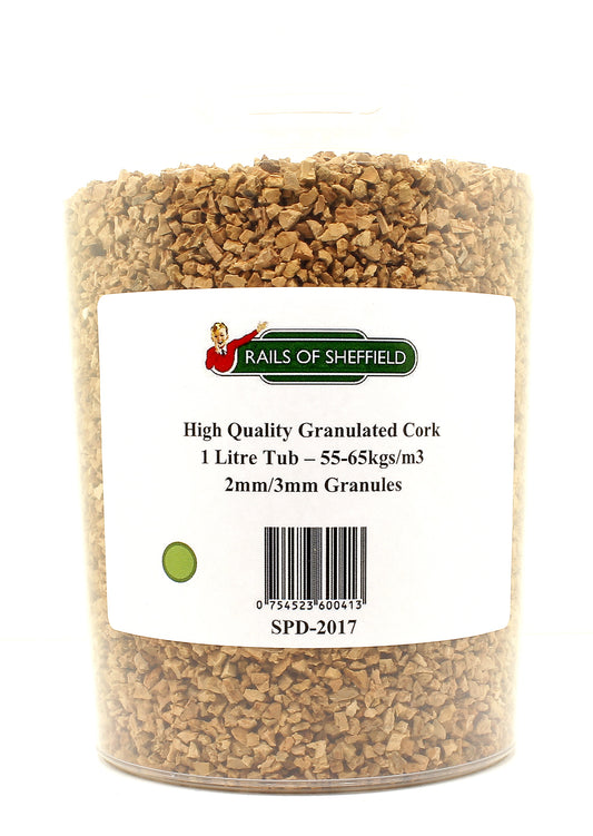 High Quality Granulated Cork 1 Litre Tub - 2mm/3mm Granule Size