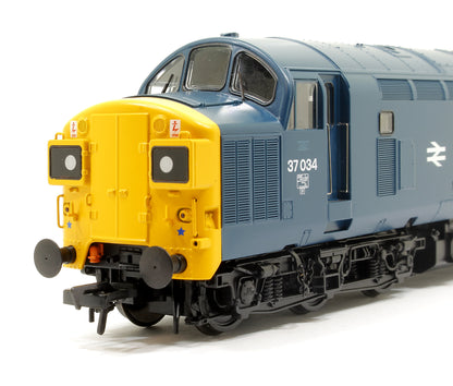 Class 37/0 Split Headcode 37034 BR Blue Diesel Locomotive (DCC Sound)