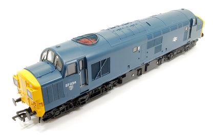 Class 37/0 Split Headcode 37034 BR Blue Diesel Locomotive (DCC Sound)