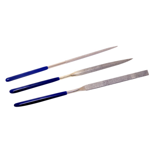 Diamond Files Set (3 Pcs - Flat, Half Round & Round - 140mm)