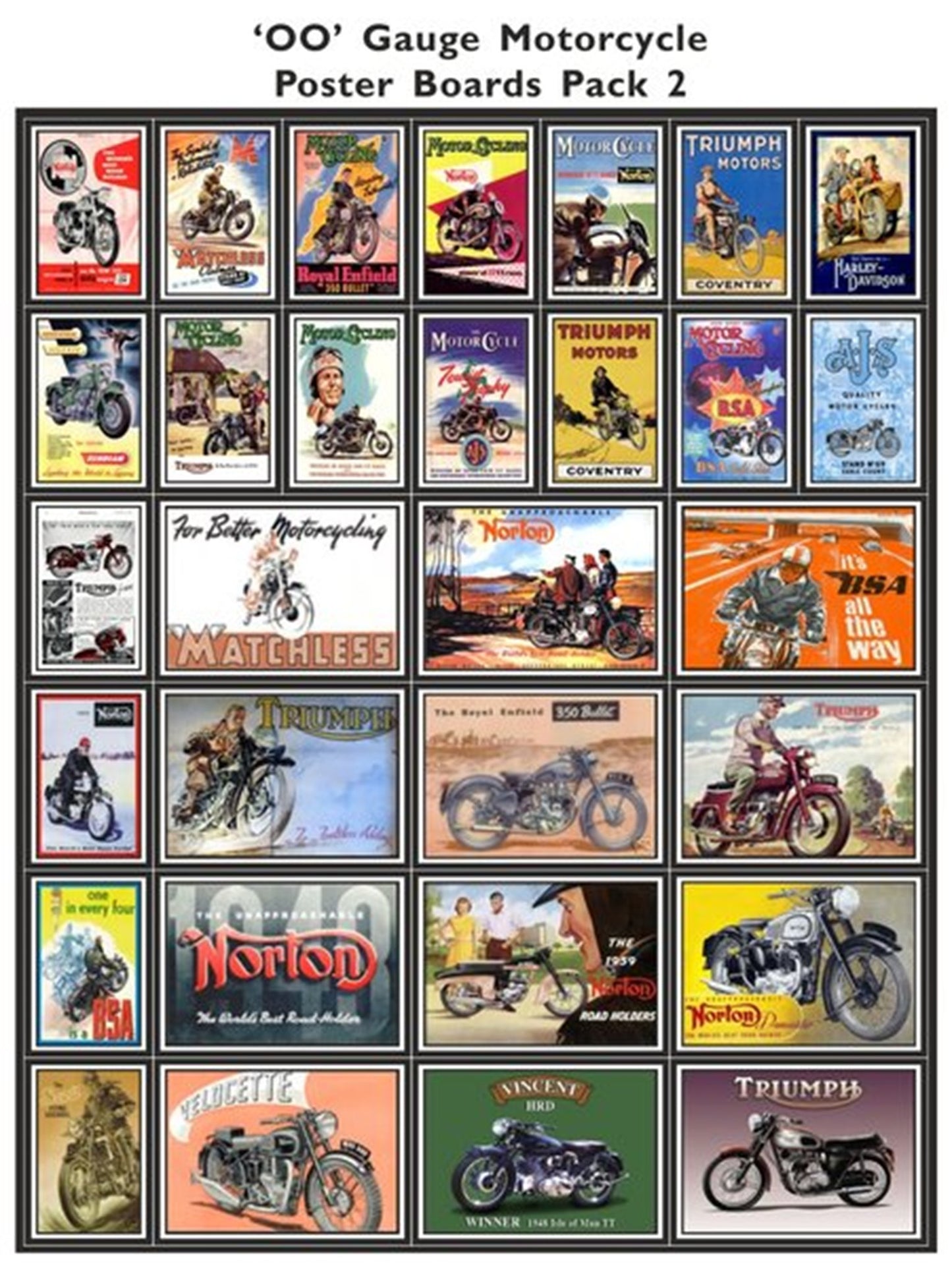 Motorcycle Poster Boards Pack 2
