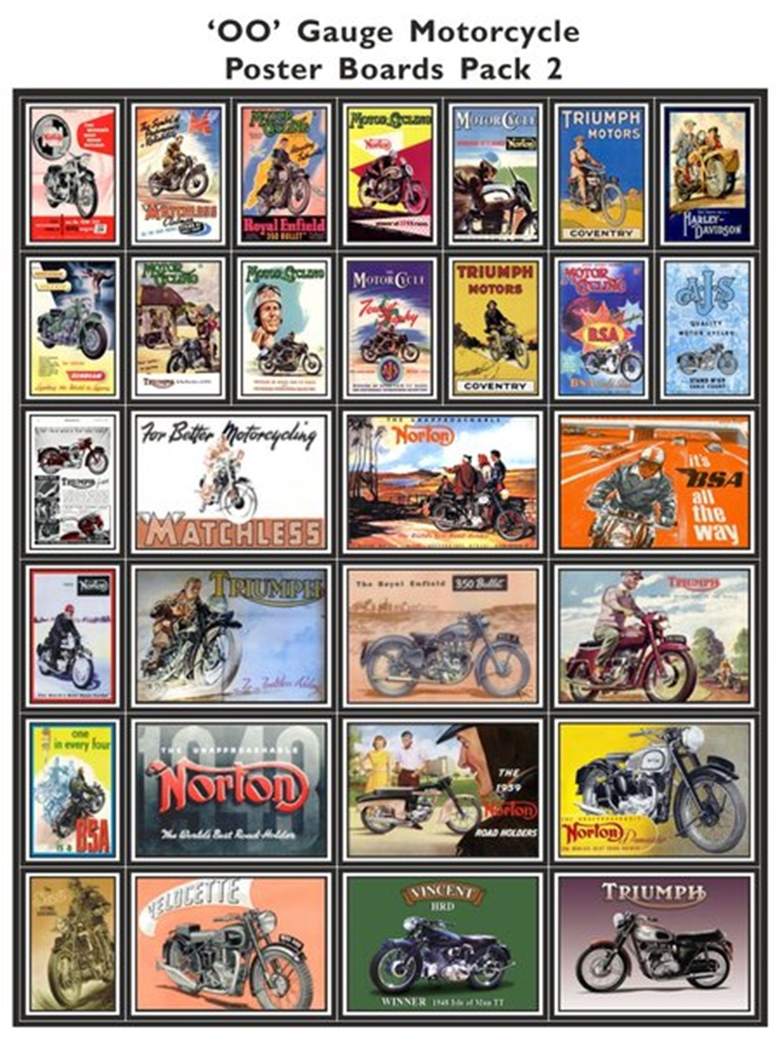 Motorcycle Poster Boards Pack 2