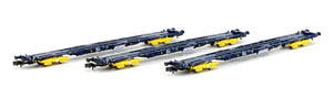 Set of 3 PFA Container Flat Wagons Tiphook GPS Bogies 