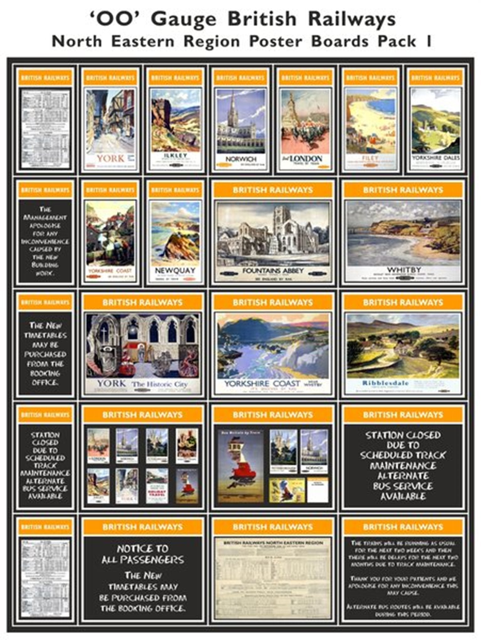 British Railways North Eastern Region Poster Boards Pack 1