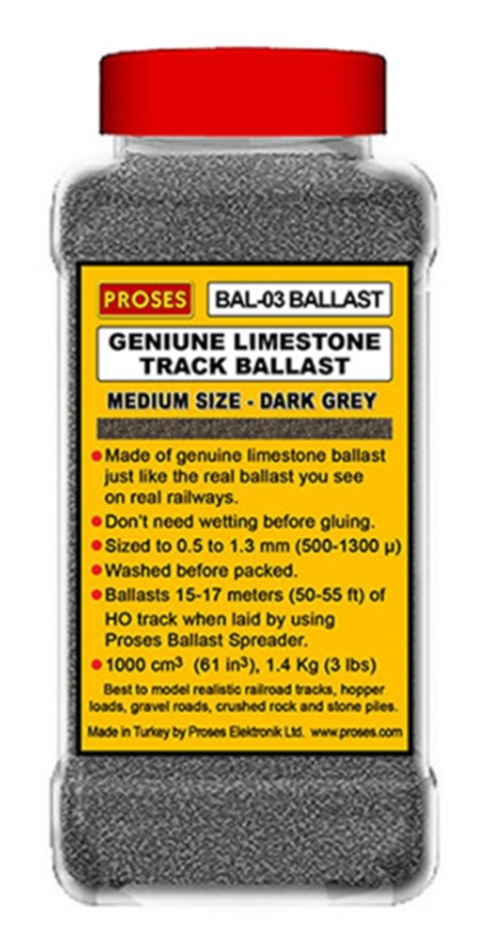 1.4 Kg (3 lbs) Authentic Limestone Ballast HO/OO (Dark Grey)