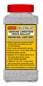 1.4 Kg (3 lbs) Authentic Limestone Ballast N Scale (Light Grey)