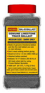 1.4 Kg (3 lbs) Authentic Limestone Ballast N Scale (Dark Grey)