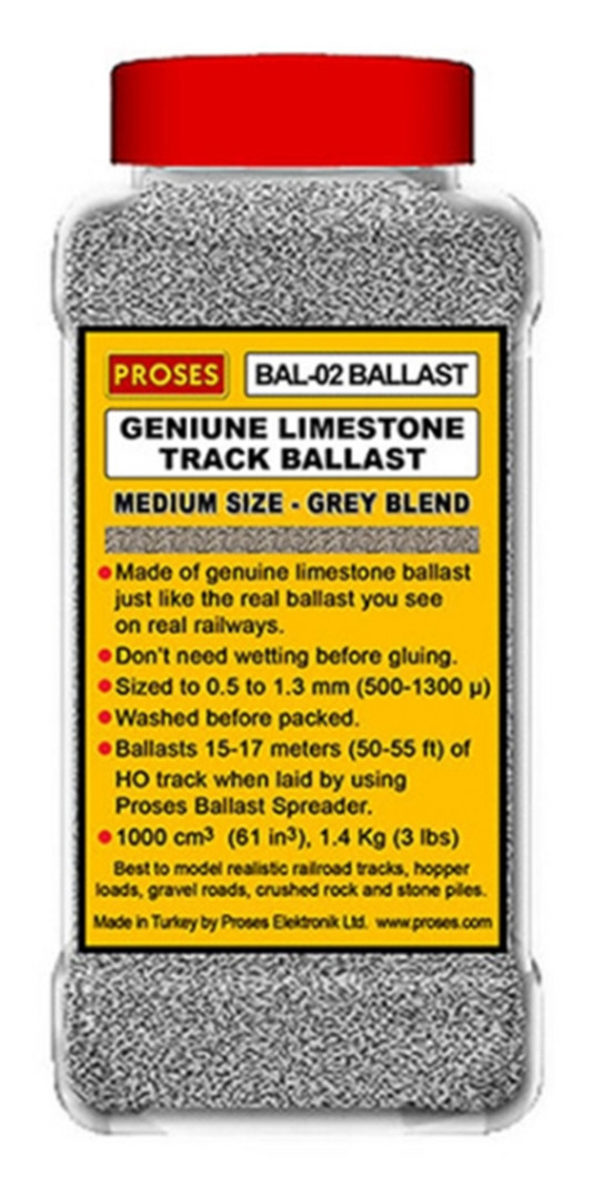 1.4 Kg (3 lbs) Authentic Limestone Ballast O-Scale (Grey Blend)