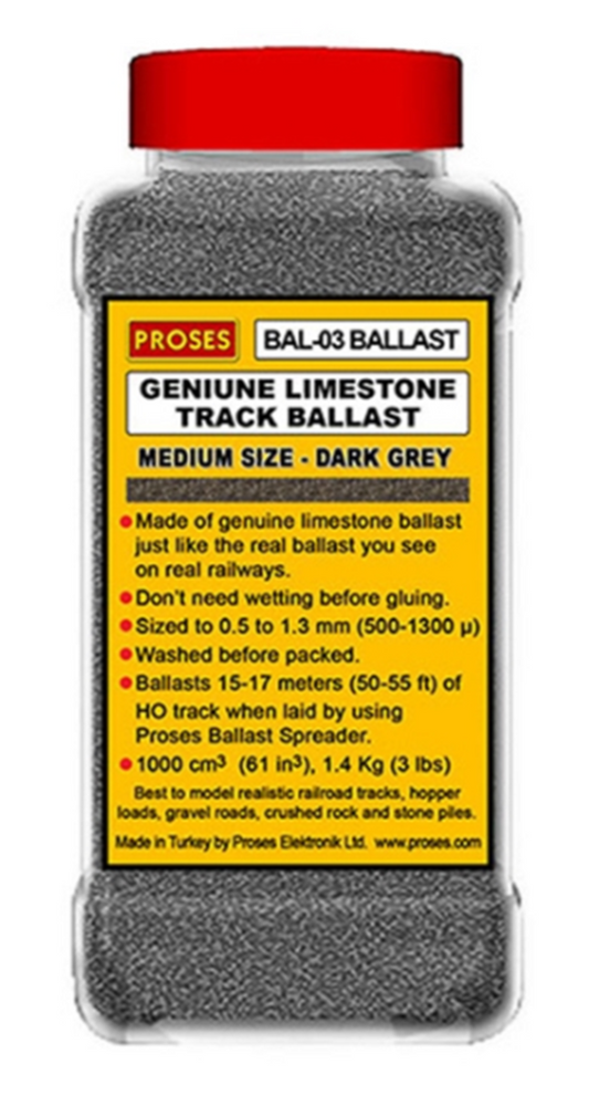 1.4 Kg (3 lbs) Authentic Limestone Ballast O Scale (Dark Grey)