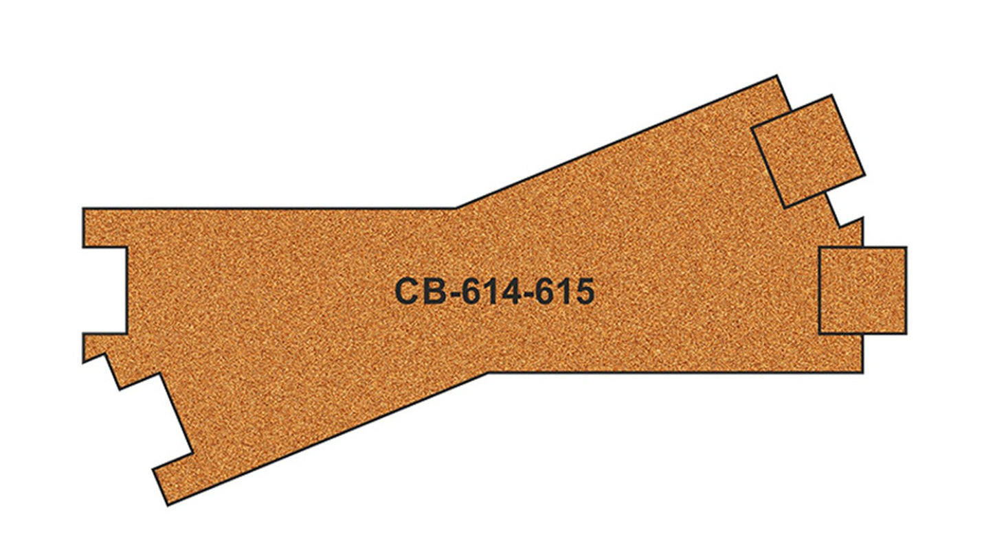 10 X Pre-Cut Cork Bed for R614-615 Cross Tracks