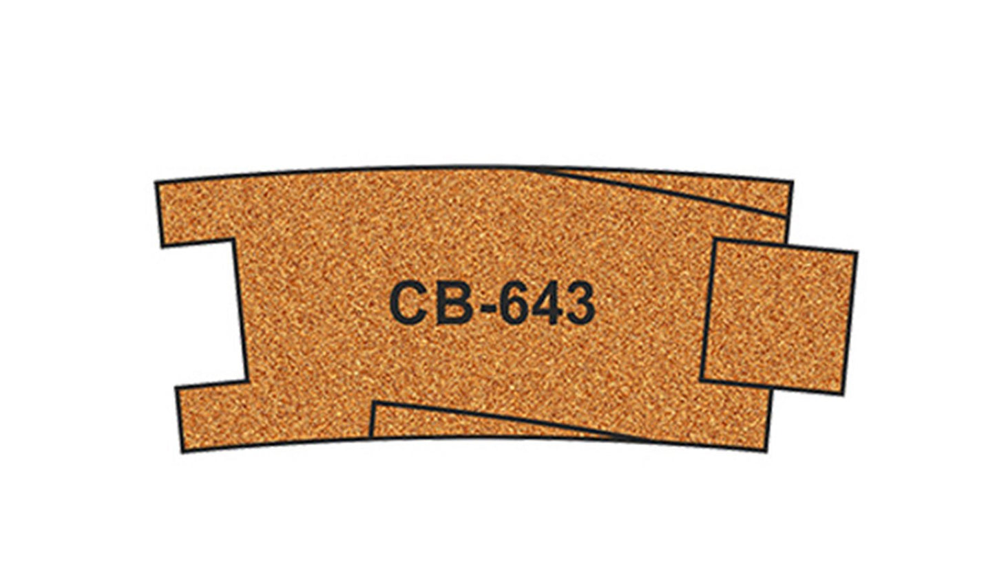 10 X Pre-Cut Cork Bed for R643 Curve Track