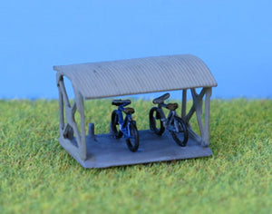 PDB13 P&D Marsh N Gauge Bike Shed & 2 Bikes - Unpainted