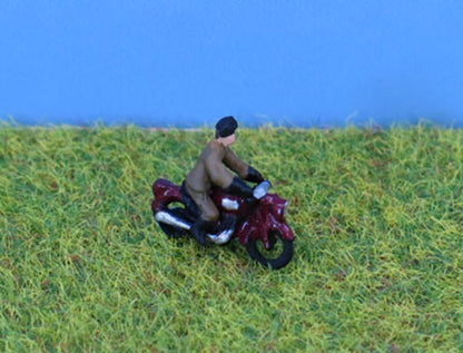 PDX75 P&D Marsh N Gauge Painted 1950's Motorbike & Rider