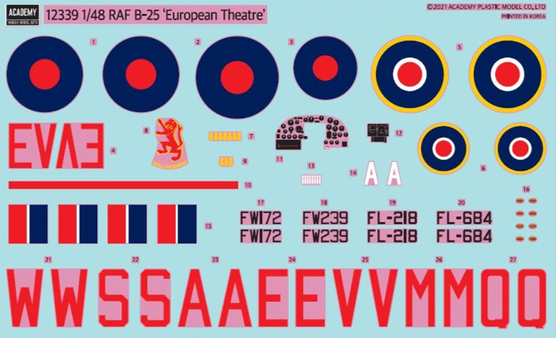 RAF B-25C/D "European Theatre" Model Kit