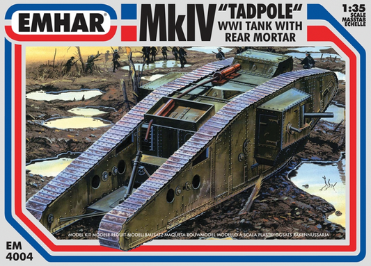 Mk IV 'Tadpole' WWI Tank with Rear Mortar Model Kit