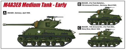 US M4A3E8 Sherman Easy Eight, WWII Medium Tank Early Model Kit