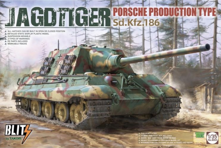 SdKfz 186 Jagdtiger Porsche Production Type Blitz Model Kit