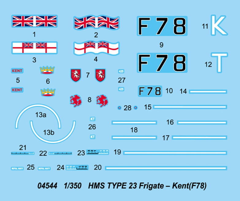 HMS Kent F78 Type 23 Frigate Model Kit