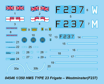 HMS Westminster F237 Type 23 Frigate Model Kit