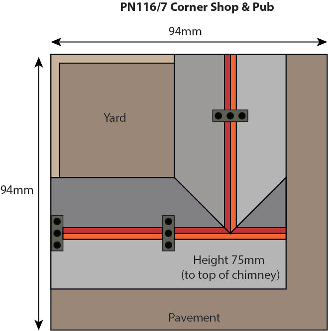 Corner Shop & Pub in Red Brick Kit – 2021 Design