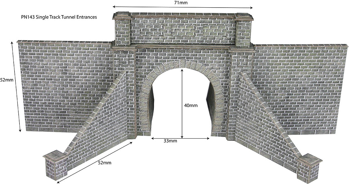 PN143 N Scale Tunnel Entrances Single Track Kit