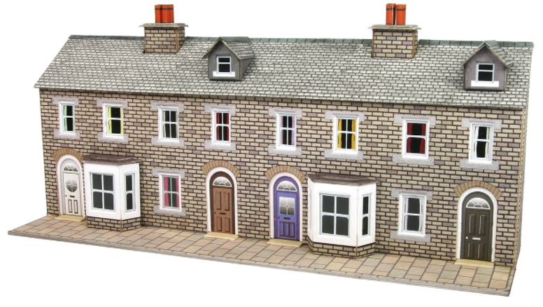 Metcalfe N Scale Low Relief Stone Terraced House Fronts Kit