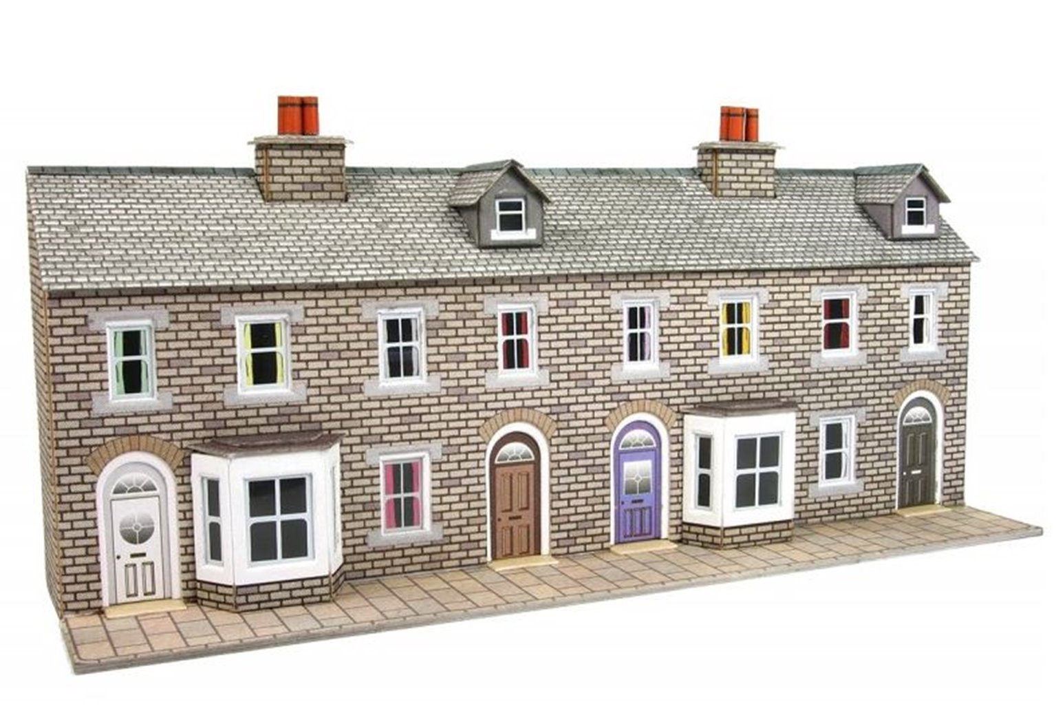 Metcalfe N Scale Low Relief Stone Terraced House Fronts