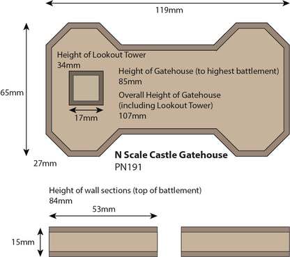 N Gauge Castle Gatehouse Kit