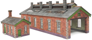 PN913 Double Track Engine Shed In Red Brick Kit