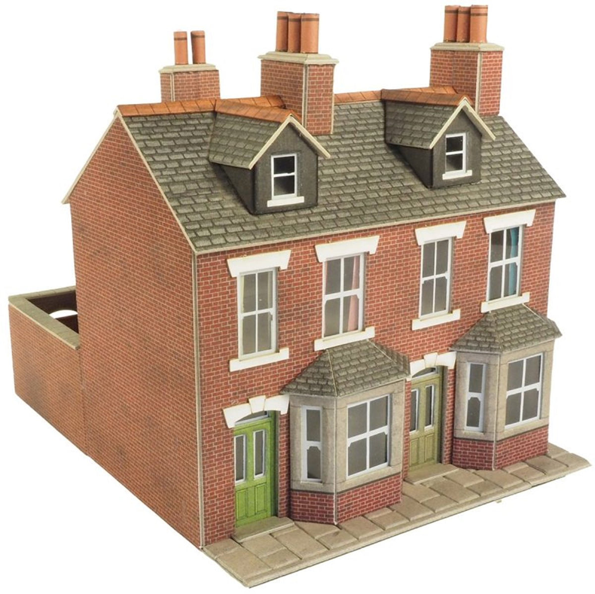 Terraced Houses in Red Brick Building Kit