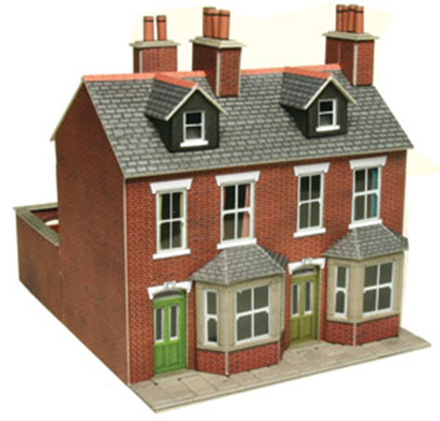 Terraced Houses in Red Brick Building Kit