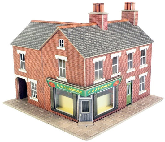 Corner Shop Red Brick Building Kit