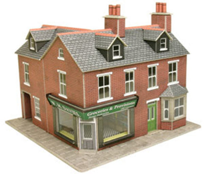 Corner Shop Red Brick Building Kit