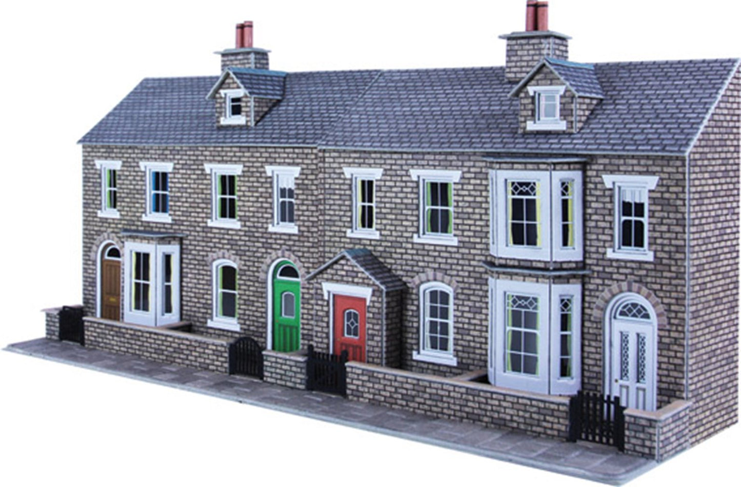 Low Relief Terraced House Fronts - Stone