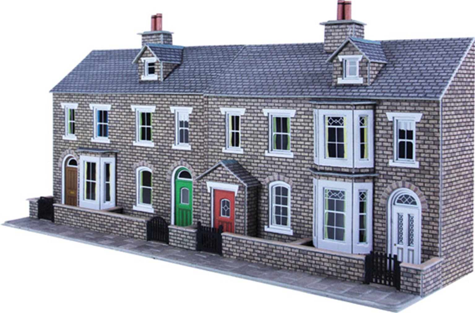 Low Relief Terraced House Fronts - Stone
