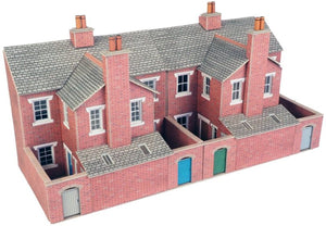 Low Relief Terraced House Backs - Red Brick