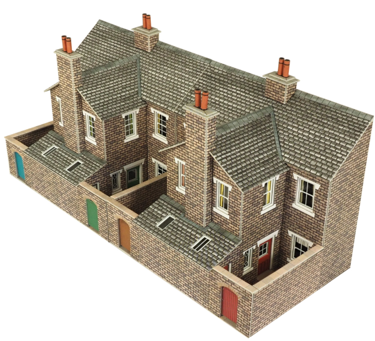 Low Relief Terraced House Backs Kit - Stone