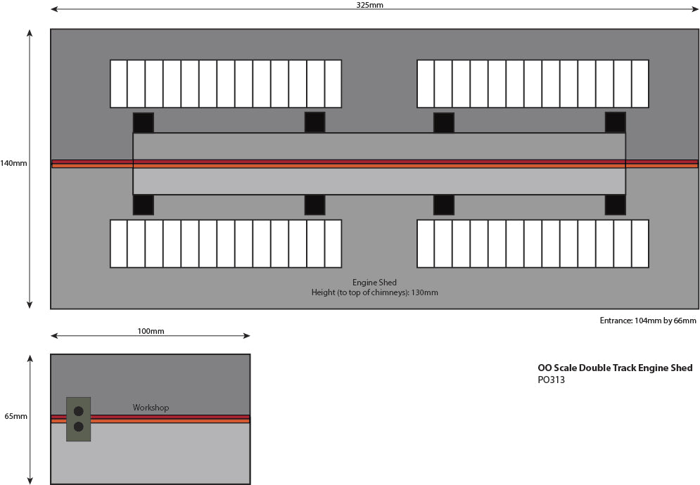 Double Track Engine Shed Kit