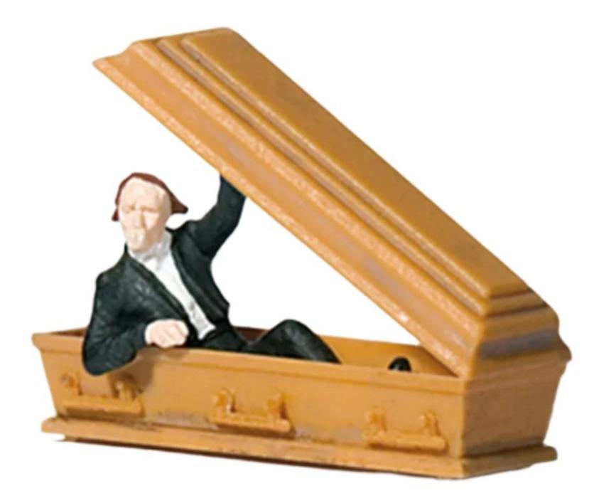 Vampire Holding Coffin Lid Figure