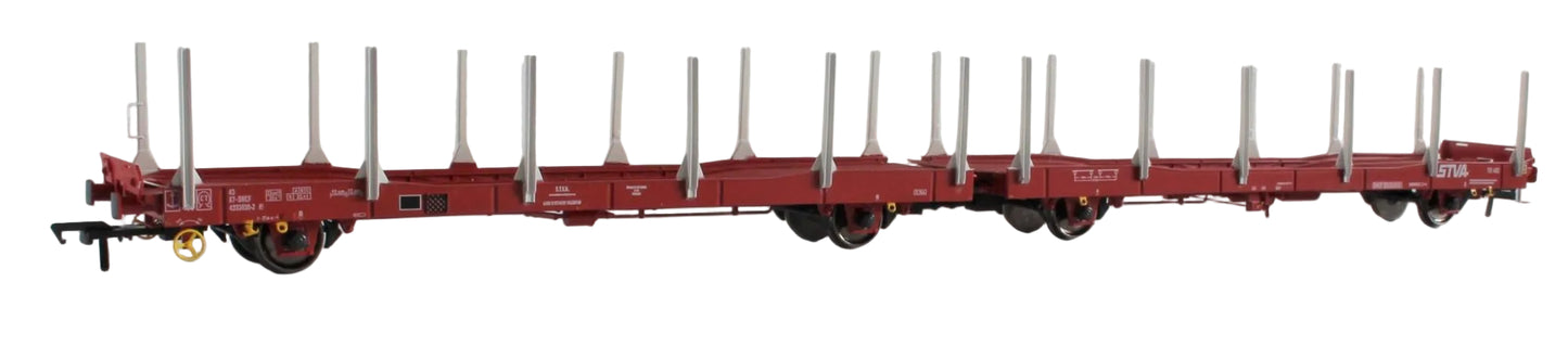 Pre-Owned IPA Car Carriers STVA Red Twin set - Flat with Stakes