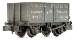 Custom Weathered Coats Brothers, Glasgow RCH 7 Plank Private Owner Wagon No.42