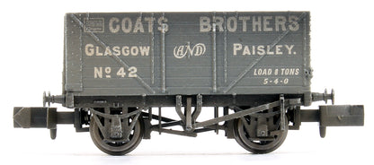 Custom Weathered Coats Brothers, Glasgow RCH 7 Plank Private Owner Wagon No.42