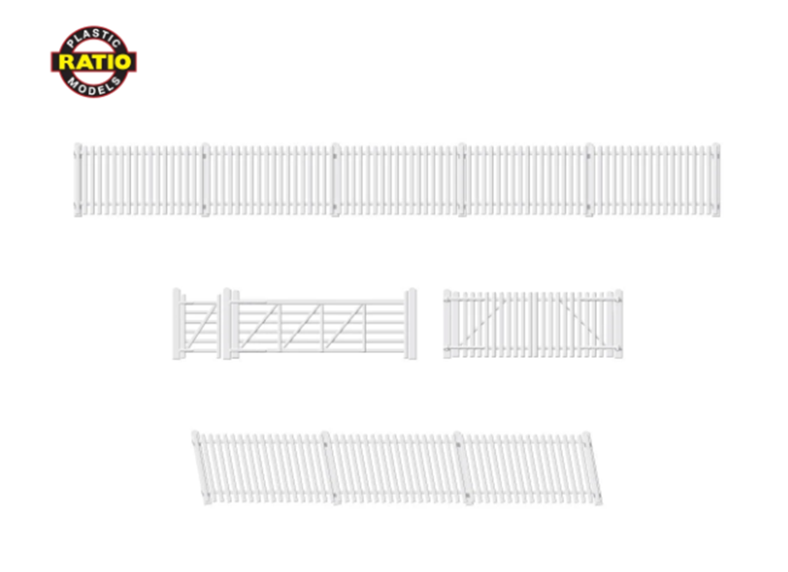 GWR Station Fencing, white (including gates & ramps)