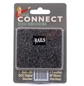 Rails Connect Decoder, 8 Pin Direct 4 Function Nano Decoder