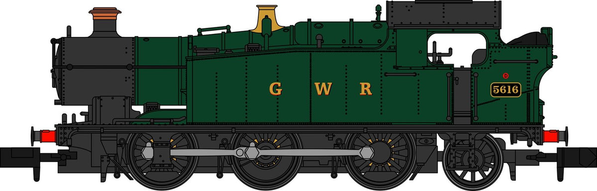 Class 56xx GWR Unlined Green 0-6-2 Tank Locomotive No.5616